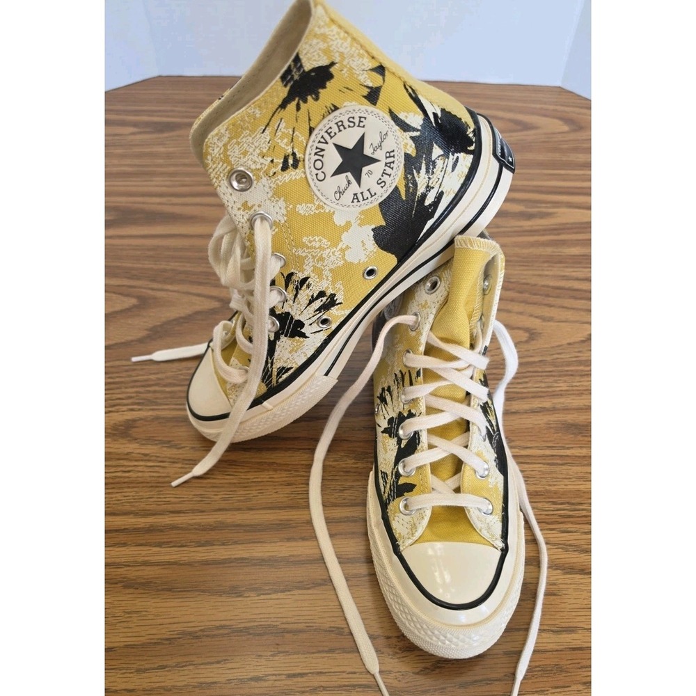 Converse Chuck 70 Hi Hybrid Floral Shoes Womens Size 7 Saturn Gold Black 571581C